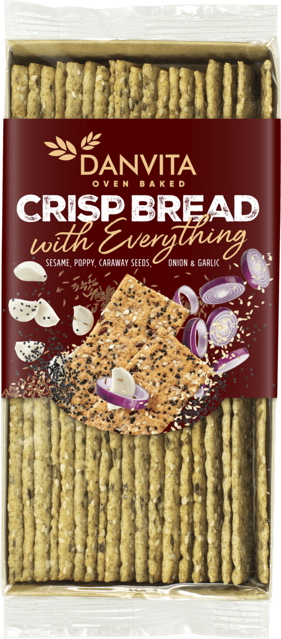 Foto van Crisp bread everything op witte achtergrond