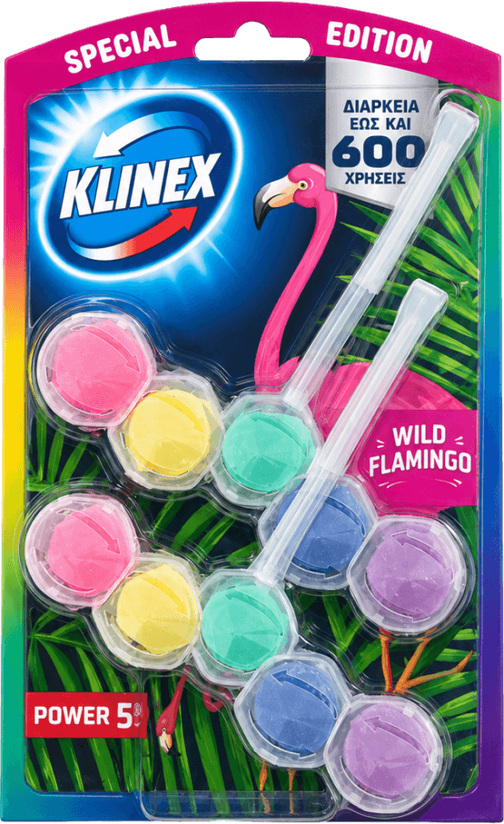 Foto van Klinex Toiletblok flamingo 2 st. op witte achtergrond