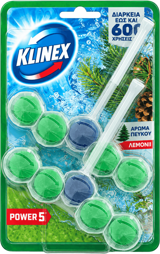 Foto van Klinex Toiletblokken pine 2 st. op witte achtergrond
