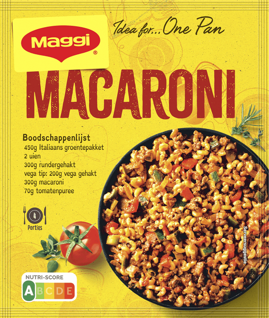 Foto van Maggi Kruidenmix macaroni op witte achtergrond