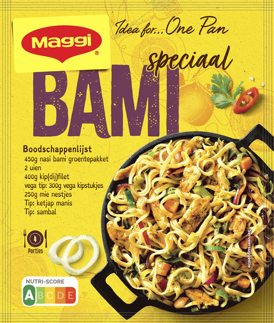 Foto van Maggi Kruidenmix bami op witte achtergrond