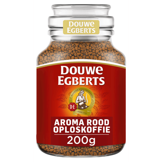 Foto van Douwe Egberts Aroma Rood oploskoffie op witte achtergrond