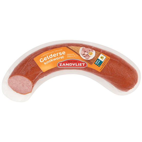 Foto van Zandvliet Gelderse kookworst op witte achtergrond