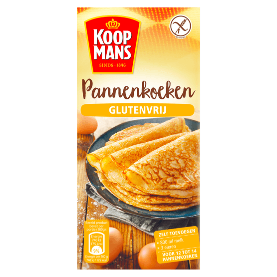 Foto van Koopmans Pannenkoekmix op witte achtergrond