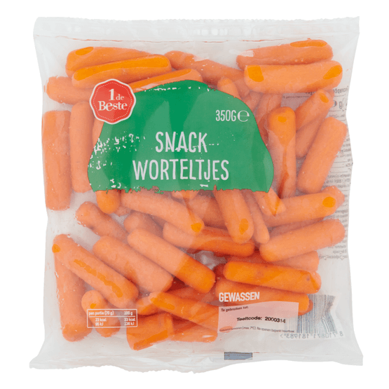 Foto van 1 de Beste Wortelsnack op witte achtergrond