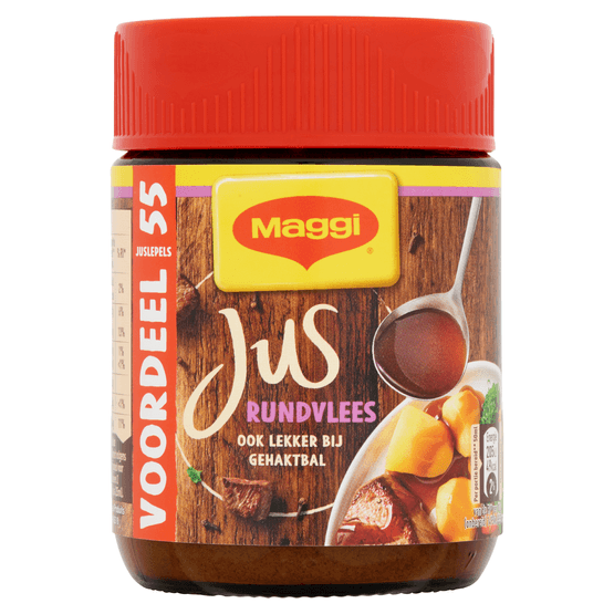 Foto van Maggi Mix voor jus rundvlees op witte achtergrond