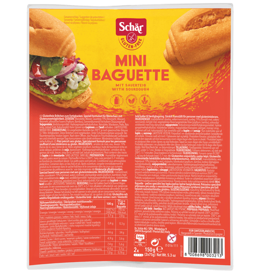 Foto van Schär Mini baguette glutenvrij op witte achtergrond