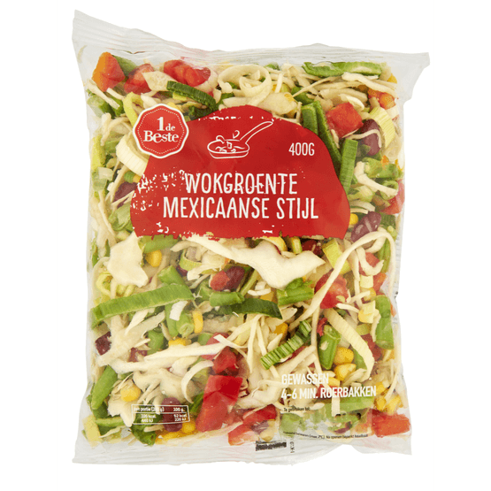 Foto van 1 de Beste Wokgroente Mexicaanse stijl op witte achtergrond