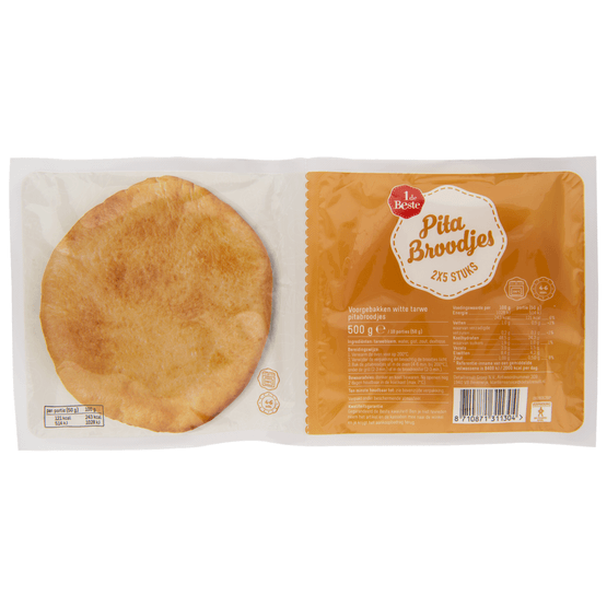 Foto van 1 de Beste Pitabroodjes 10 stuks op witte achtergrond
