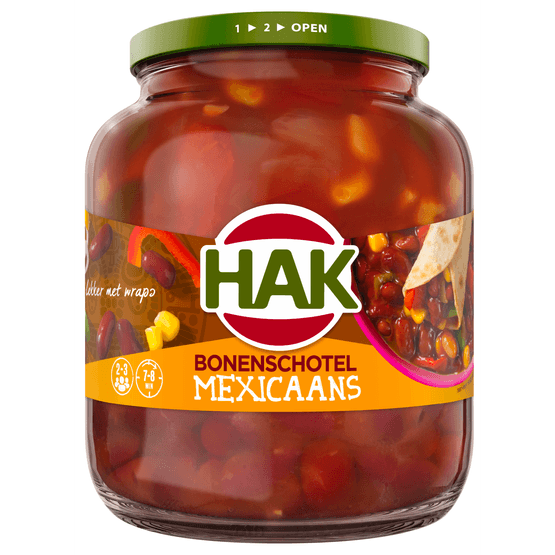 Foto van Hak Bonenschotel mexicaans op witte achtergrond