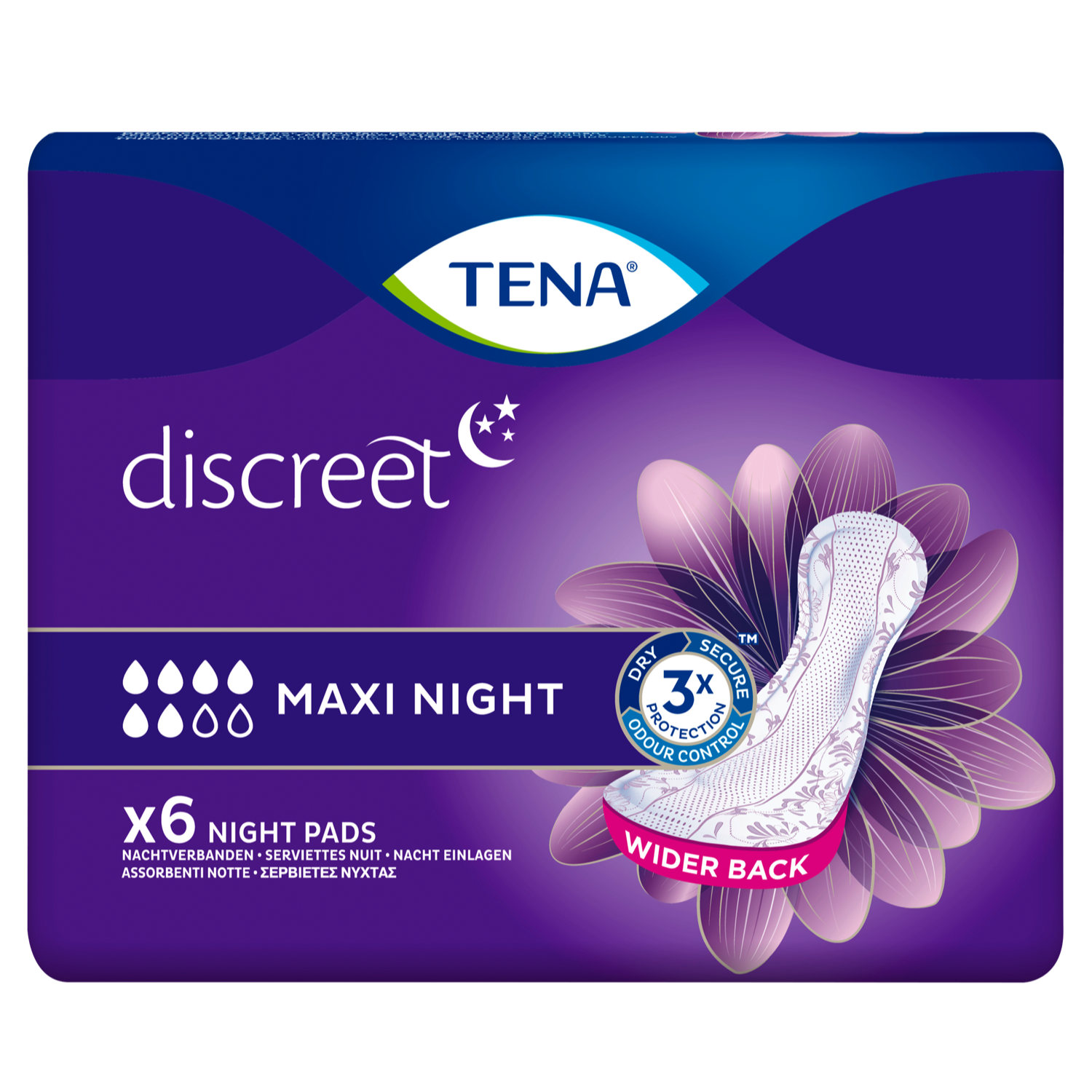 Tena Lady discreet verband maxi night 6 stuks