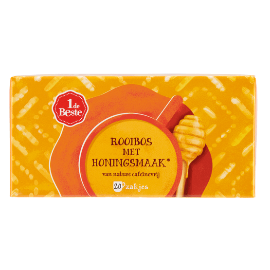 Foto van 1 de Beste Rooibosthee honing kop 20 zakjes op witte achtergrond