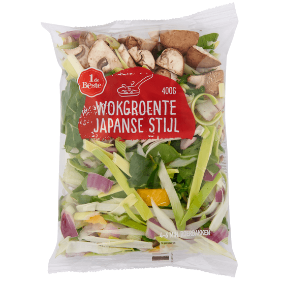 Foto van 1 de Beste Wokgroente Japanse stijl op witte achtergrond