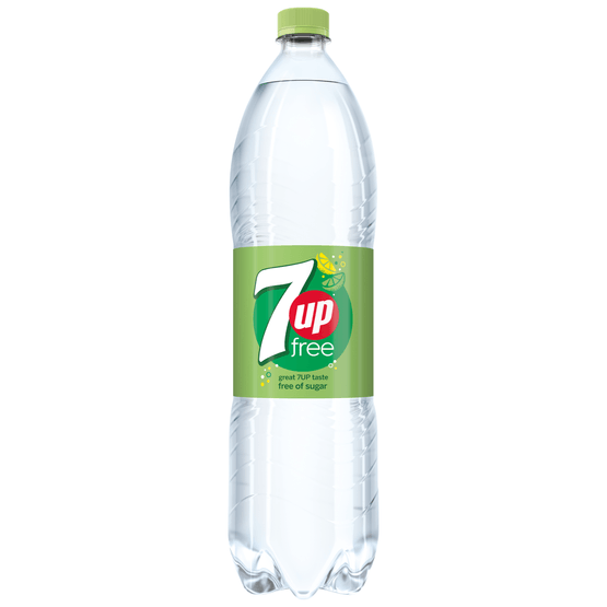 Foto van 7UP Free op witte achtergrond