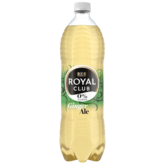 Foto van Royal Club Ginger ale 0% op witte achtergrond
