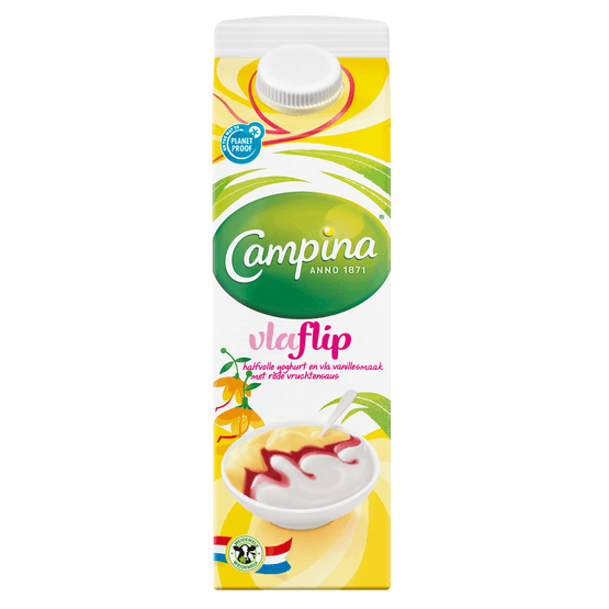 Foto van Campina Vlaflip vanille op witte achtergrond