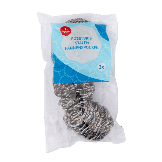 Foto van 1 de Beste Pannensponsen roestvrijstaal op witte achtergrond