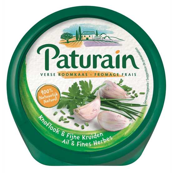 Foto van Paturain Knoflook-fijne kruiden op witte achtergrond