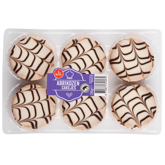 Foto van 1 de Beste Abrikozencakejes op witte achtergrond