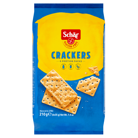 Foto van Schär Crackers glutenvrij op witte achtergrond