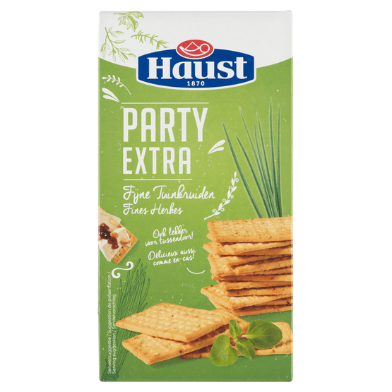 Foto van Haust Party extra toast fijne tuinkruiden op witte achtergrond