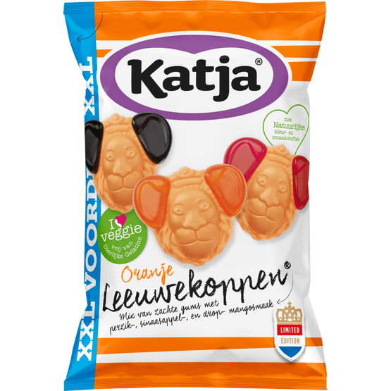 Foto van Katja Oranje leeuwekoppen xxl op witte achtergrond