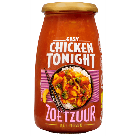 Foto van Chicken Tonight Zoetzuur-perzik op witte achtergrond