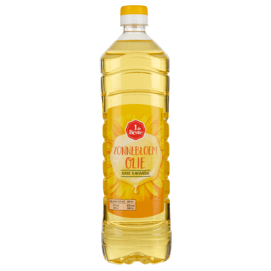 Foto van 1 de Beste Zonnebloemolie op witte achtergrond