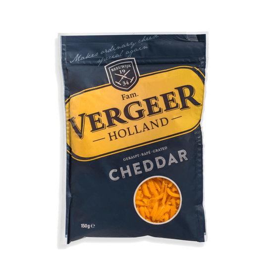 Foto van Vergeer Rasp cheddar 50+ op witte achtergrond