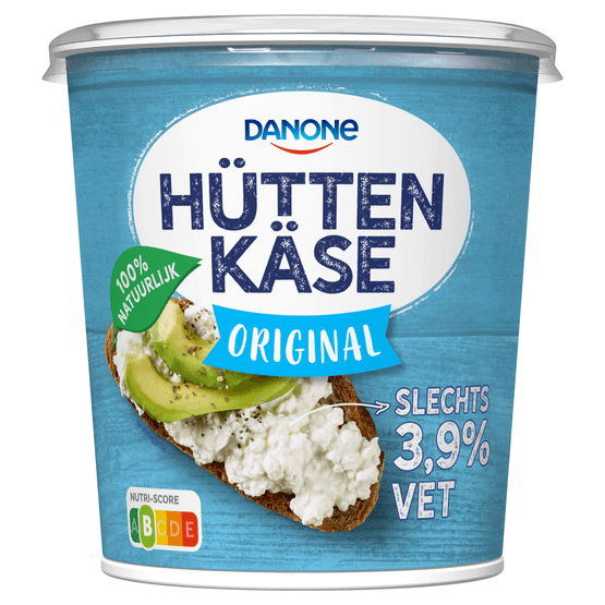 Foto van Danone Hüttenkäse Original op witte achtergrond