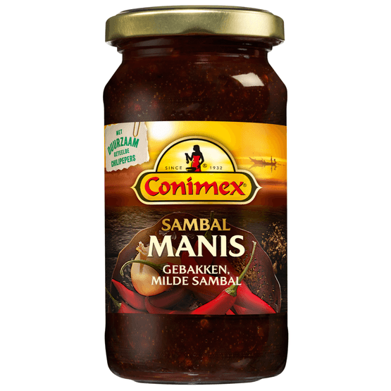 Foto van Conimex Sambal manis op witte achtergrond