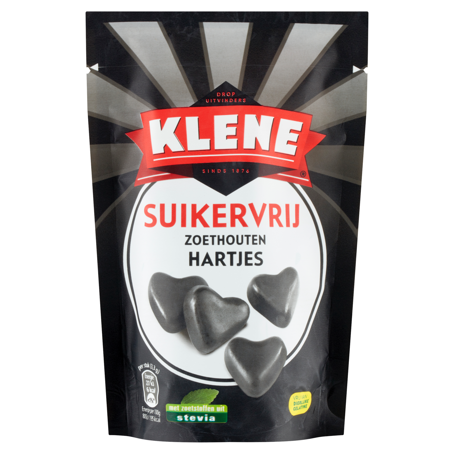Klene Zoethouten Hartjes Suikervrije Drop Zoet Zak