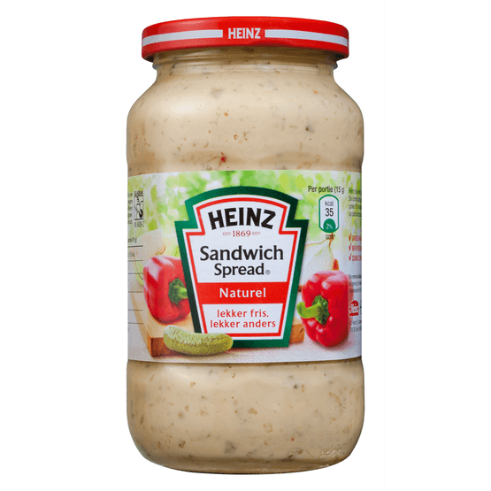 Foto van Heinz Sandwich spread naturel op witte achtergrond