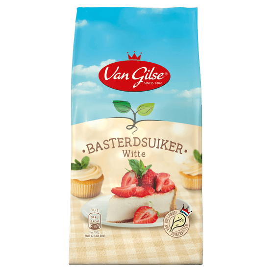 Foto van Van Gilse Basterd suiker wit op witte achtergrond