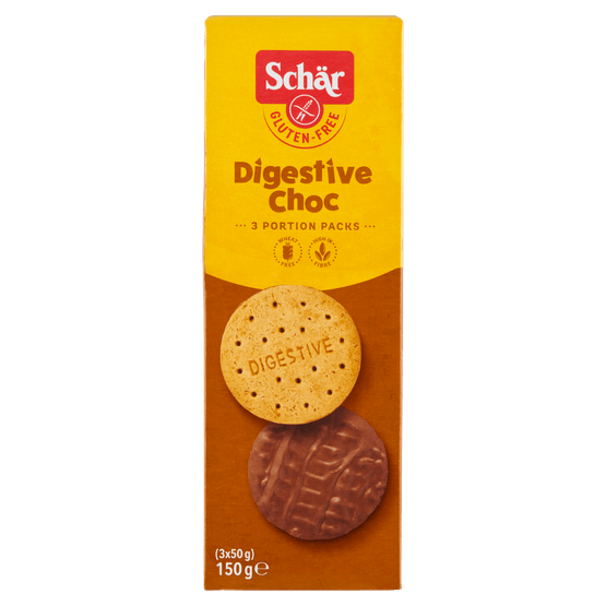 Foto van Schär Digestive choc glutenvrij op witte achtergrond