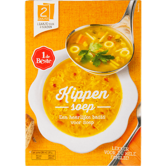 Foto van 1 de Beste Kippensoep dubbelpak op witte achtergrond