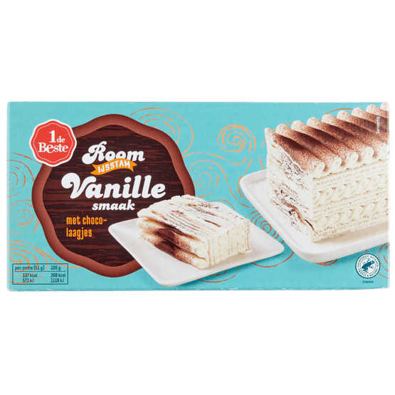 Foto van 1 de Beste Roomijsstam vanillesmaak op witte achtergrond