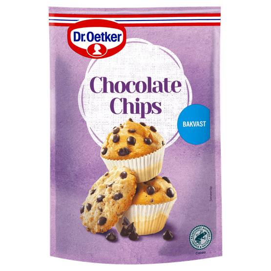 Foto van Dr. Oetker Chocolate chips op witte achtergrond