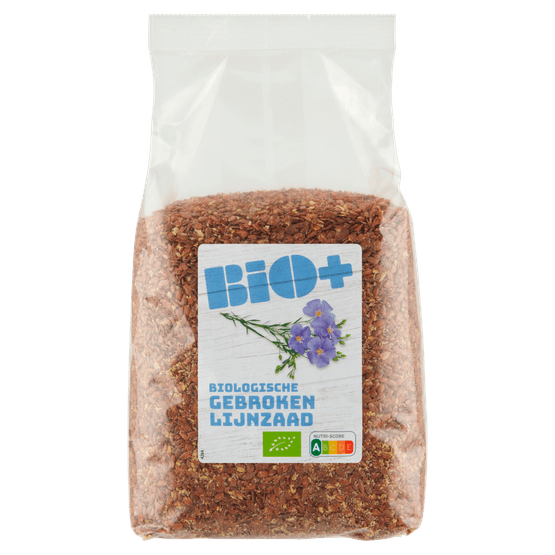 Foto van Bio+ Lijnzaad gebroken op witte achtergrond