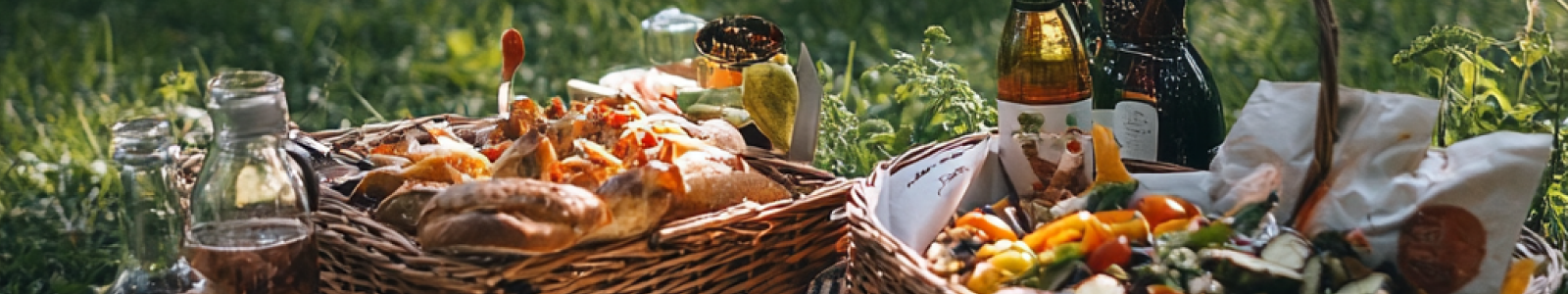 picknickkleed met eten en drinken