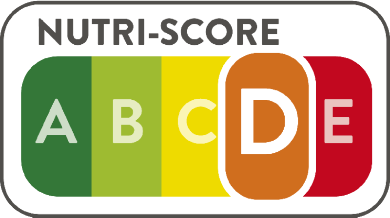 NUTRI-SCORE D = ORANJE