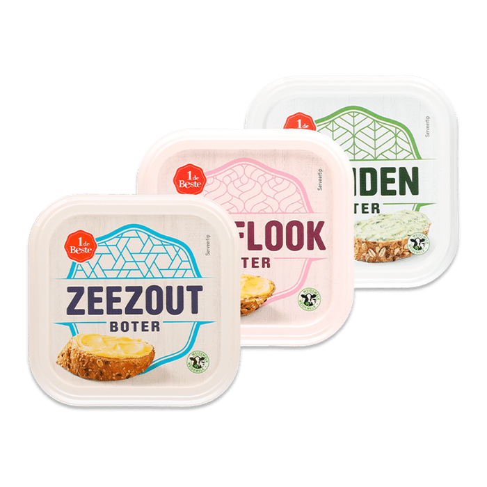 1 de Beste Knoflook-, zeezout- of kruidenboter