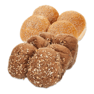 Foto van Bakker van der Akker Volkoren bollen met extra vezels of sesambollen