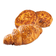 Foto van Ronde kaassuisse of ham-kaas croissant