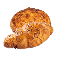 Foto van Ronde kaassuisse of ham-kaas croissant