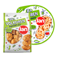 Jan volkoren pannenkoeken of poffertjes Foto van Jan volkoren pannenkoeken of poffertjes