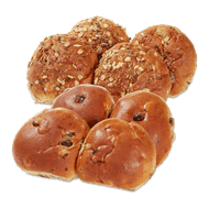 Reuze rozijnen- of mueslibollen Foto van Reuze rozijnen- of mueslibollen