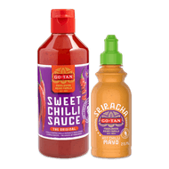 Go-Tan chillisaus, sriracha of sriracha mayo Foto van Go-Tan chillisaus, sriracha of sriracha mayo