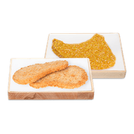 Krokante visschnitzel of De Vleeschmeesters koteletto Foto van Krokante visschnitzel of De Vleeschmeesters koteletto