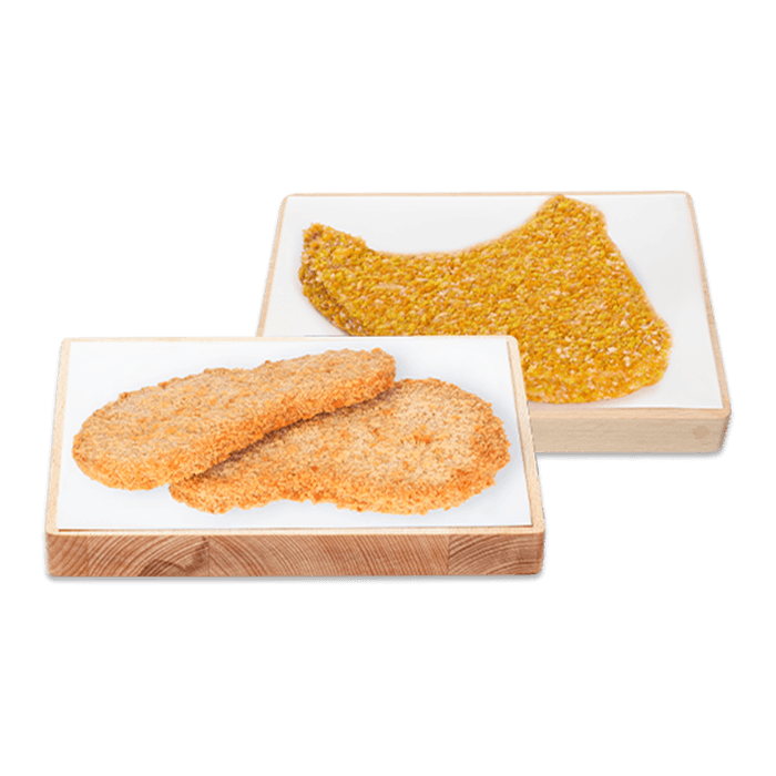 Krokante visschnitzel of De Vleeschmeesters koteletto